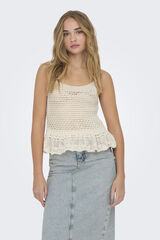 Only crochet straps top  grey