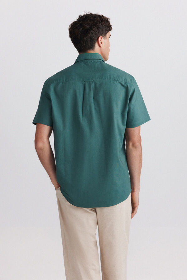 Springfield Chemise oxford &agrave; manches courtes vert