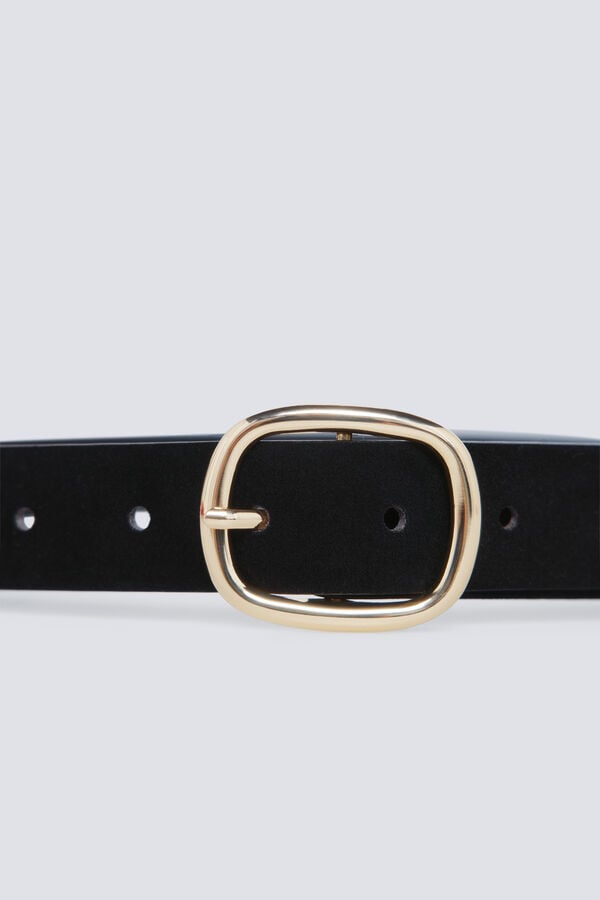 Springfield Oval buckle belt black