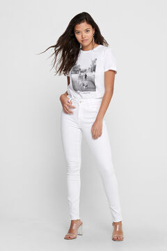 Springfield Medium rise skinny jeans white