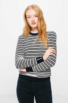 Springfield Jersey Rayas Cuello Bimateria estampado