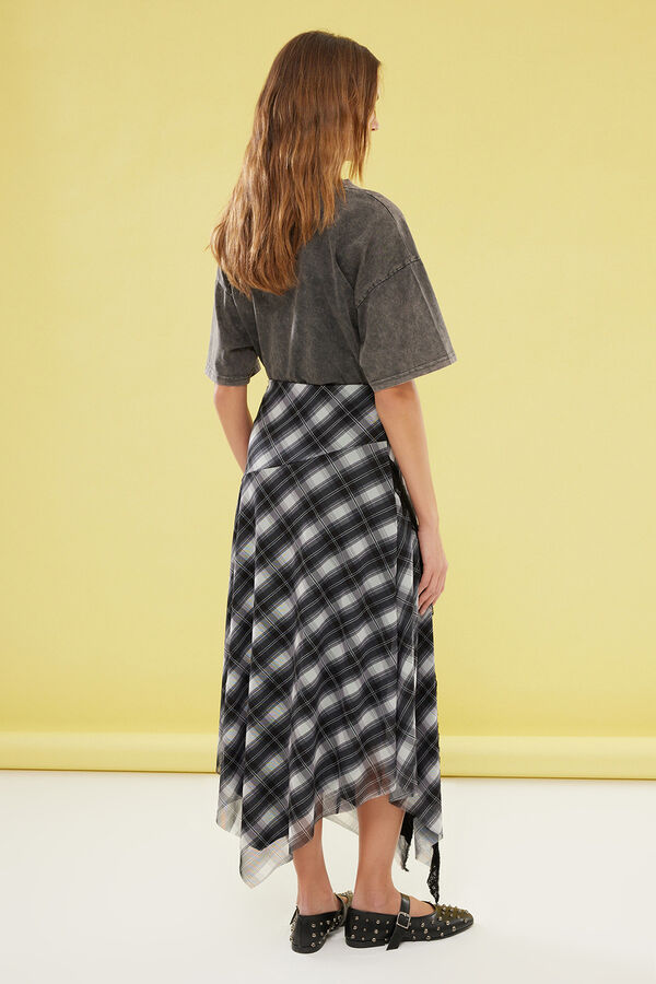 Trendyol Saia comprida com detalhes de renda preto