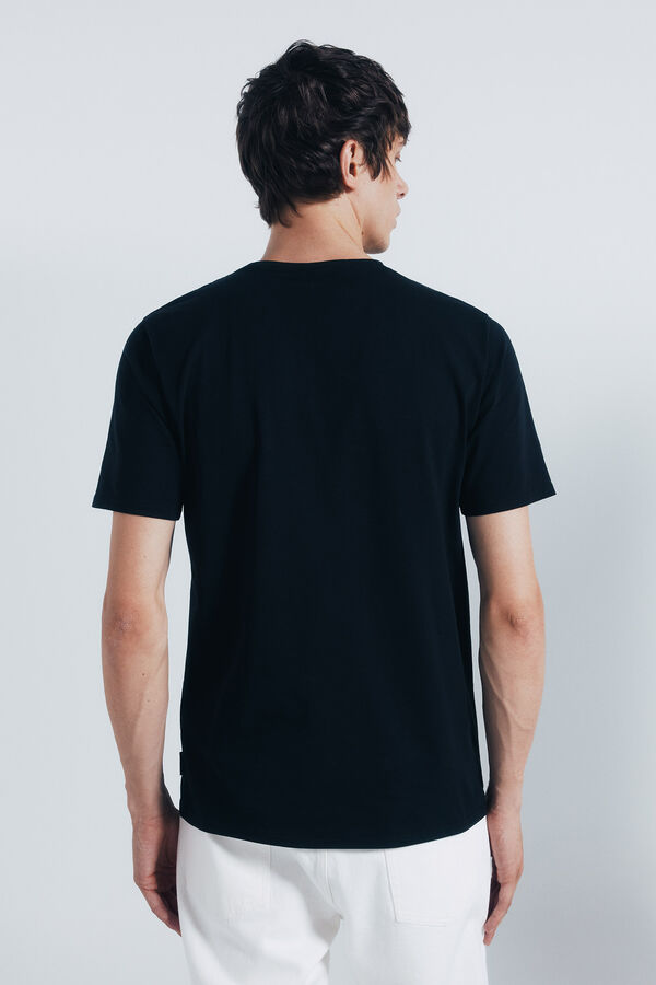 Springfield Basic cotton lycra T-shirt black