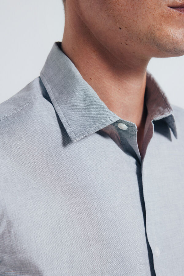 Springfield Cotton shirt with edging grey