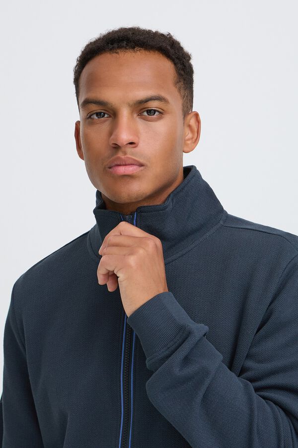 Blend Sudadera de cuello alto con cremallera azul