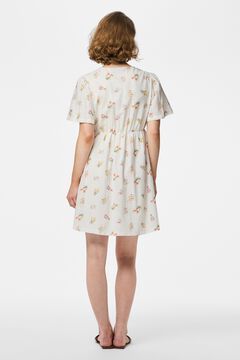 Pieces Bedrucktes Minikleid mit kurzen &Auml;rmeln