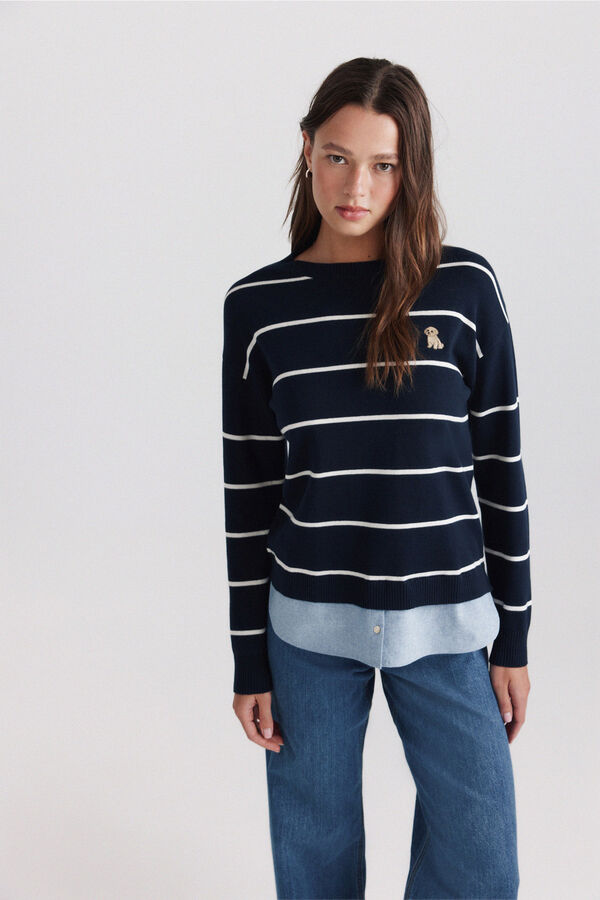 Springfield Bimaterial dog jumper blue
