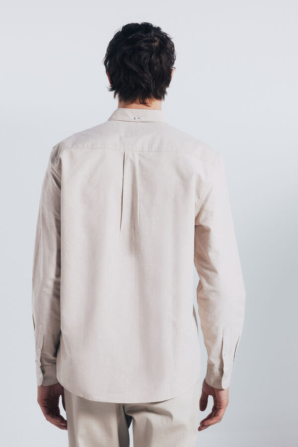 Springfield Camisa oxford beige