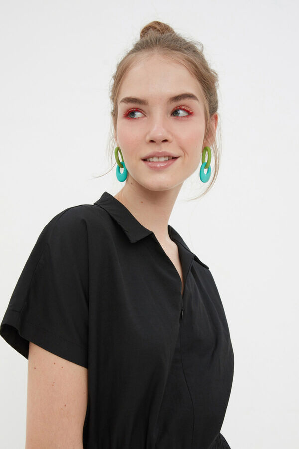 Trendyol Short shirt jumpsuit black
