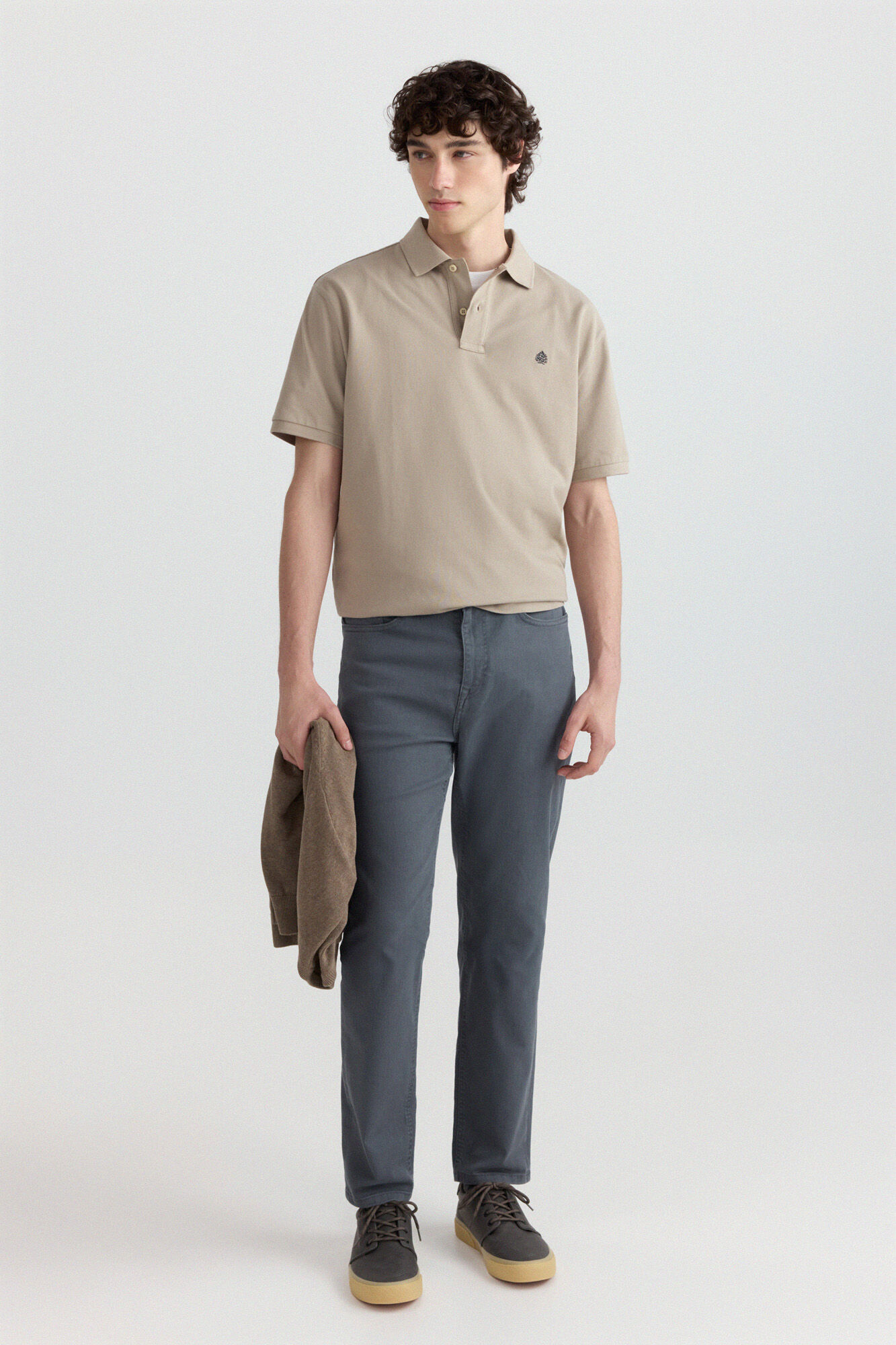 Springfield Washed slim fit 5-pocket trousers