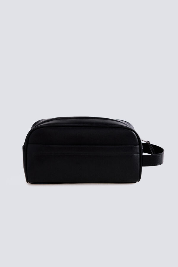 Springfield Trousse de toilette casual effet cuir noire noir