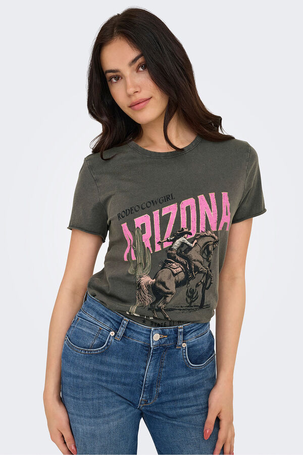 Only Printed short sleeve T-shirt grey
