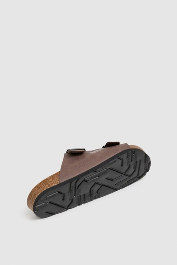 Pepe Jeans Double buckle anatomical sandals nude