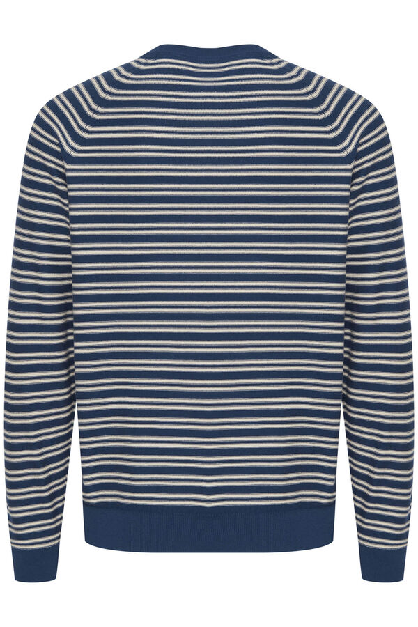 Springfield Striped jersey-knit round-neck jumper navy