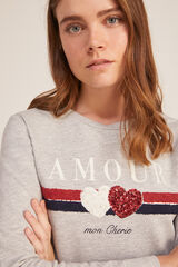 Springfield Sweatshirt „Amour“ gris