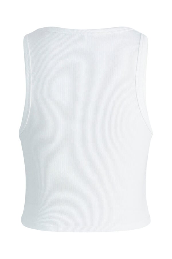 Jack & Jones Top com alças caneladas branco