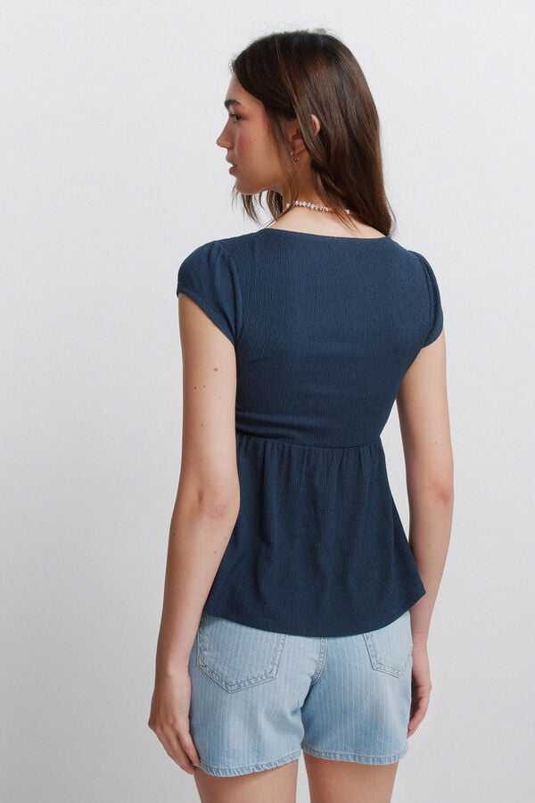 Springfield Short sleeve T-shirt with bow blue