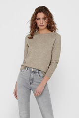 Only Pullover mit langen &Auml;rmeln und Rundhalsausschnitt Beige