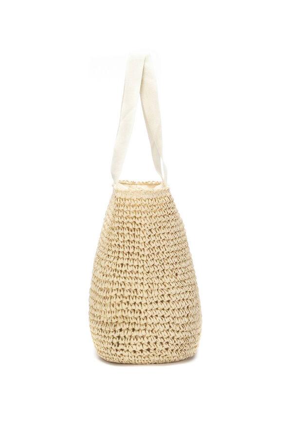 Refresh Raffia shoulder bag brown