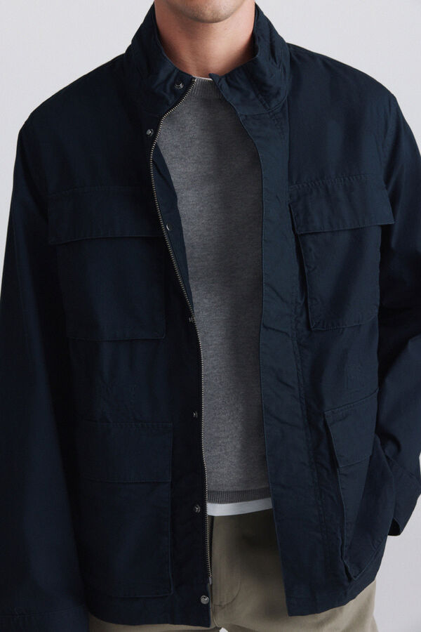 Springfield Cotton pocket parka blue