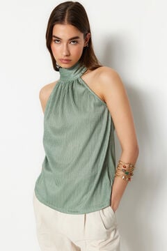 Trendyol Top acetinado halter