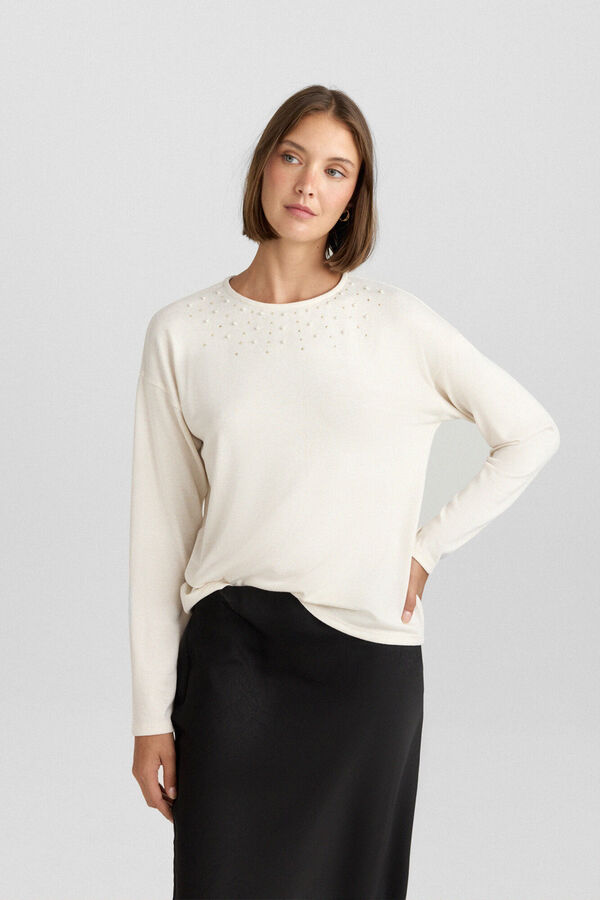 Springfield Long sleeve pearl T-shirt pink