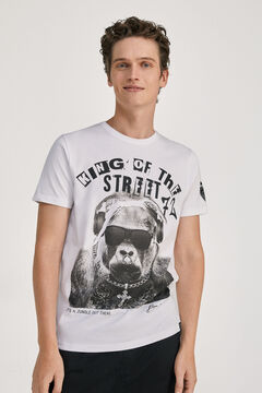Springfield Camiseta gorila manga corta blanco