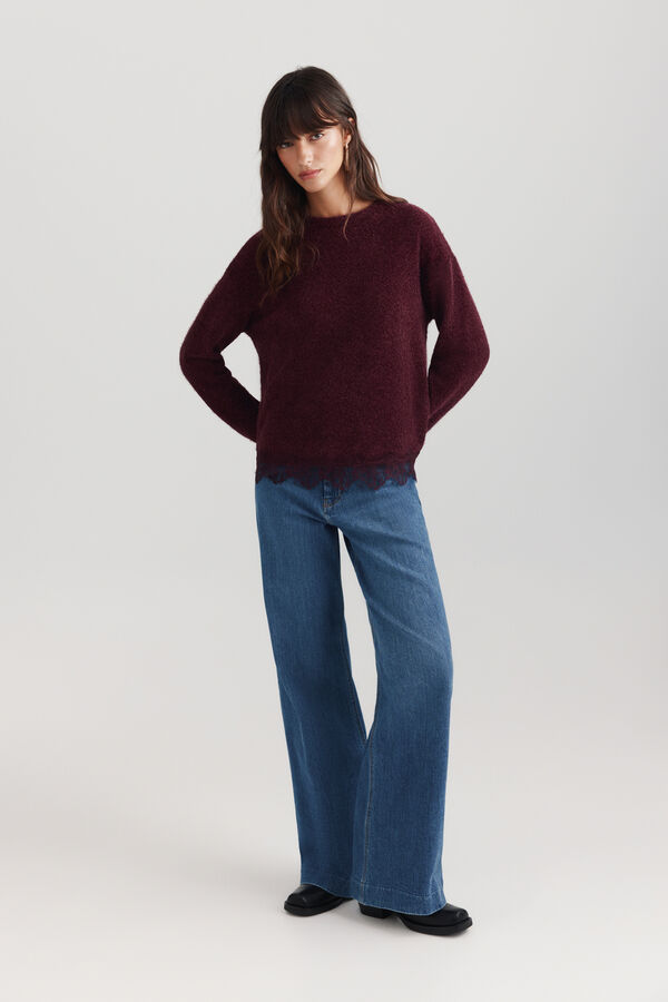 Springfield Lace fine long sleeve jumper printed