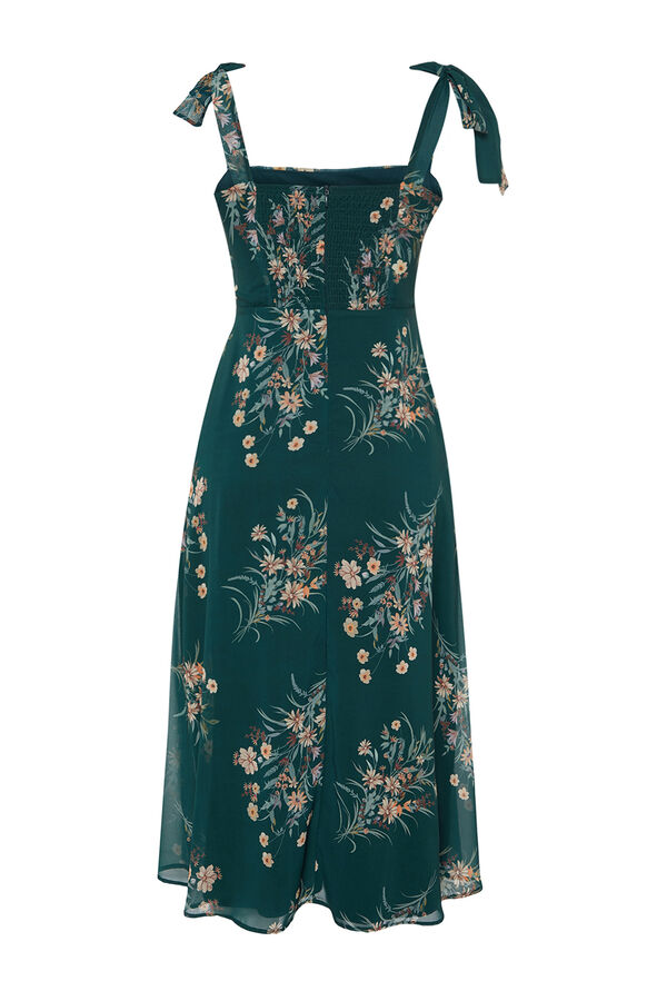 Trendyol Vestido midi tirantes lazos verde