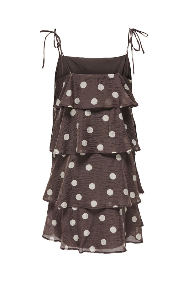 JDY Short dress with ruffles nude