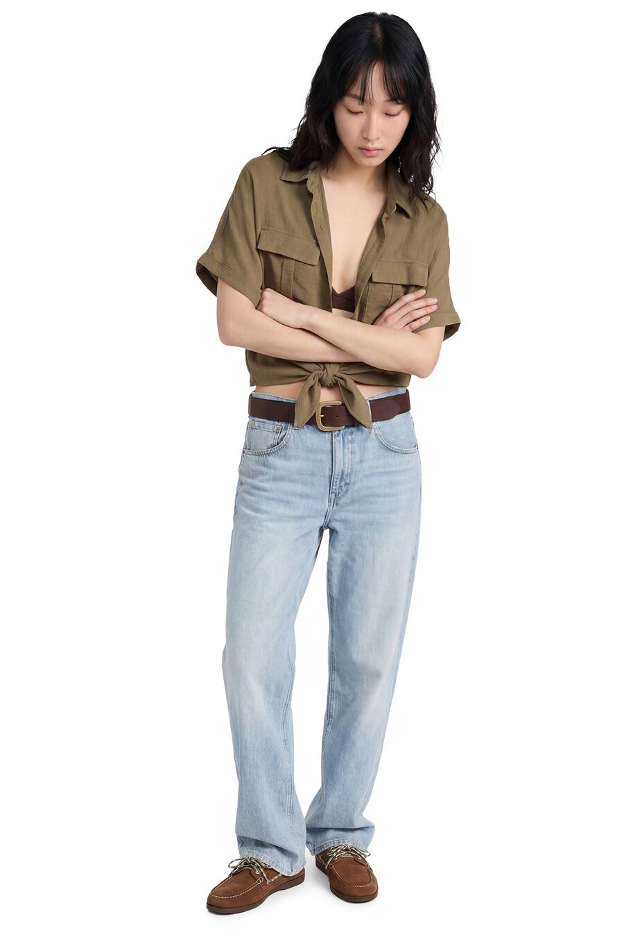 Camisa de manga corta lazo