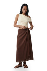 Koton Falda midi cruzada tostado