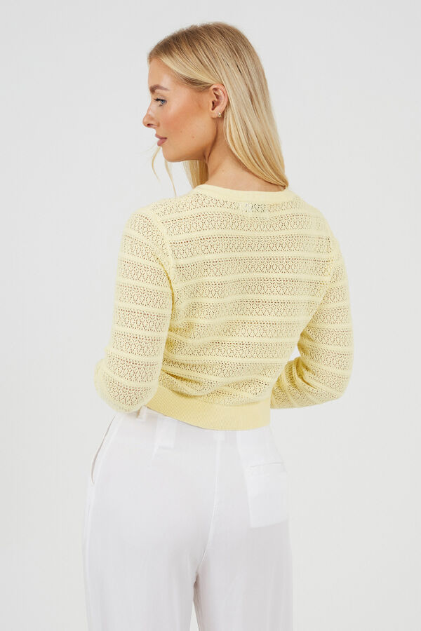 Brave Soul Jersey-knit openwork jacket printed