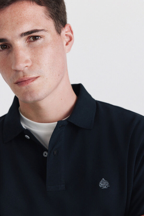 Springfield Polo piqu&eacute; manga larga regular fit azul