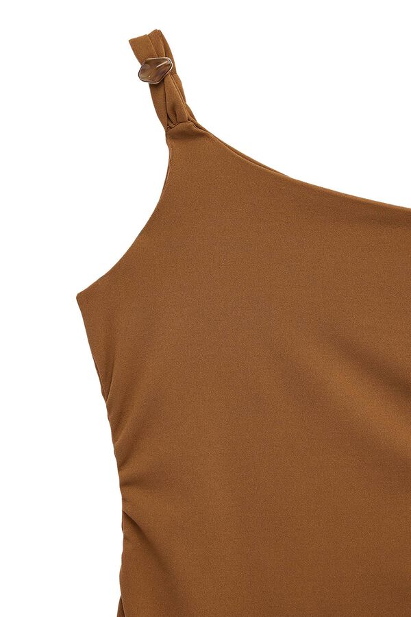 Koton Vestido midi ajustado marr&oacute;n