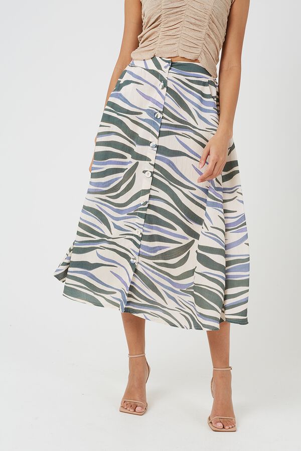 Brave Soul Printed long skirt brown
