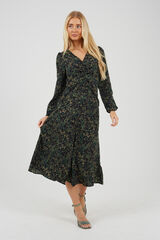 Brave Soul Long print dress green