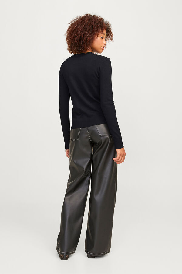 Jack & Jones Su&eacute;ter de malha slim fit preto