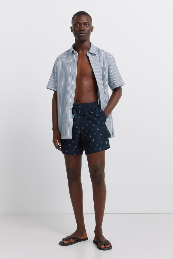 Springfield Fato de banho estampado lagostas azul