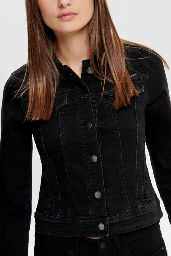 Springfield Denim jacket with pockets noir