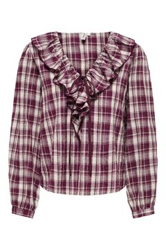 Only Blusa de folhos aos quadrados
