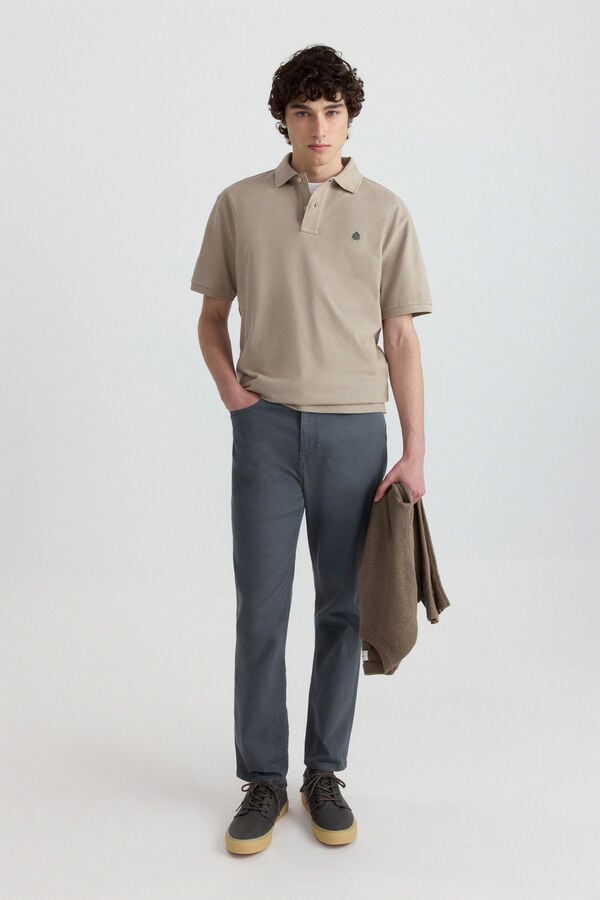 Springfield Piqu&eacute; basic regular fit polo shirt nude