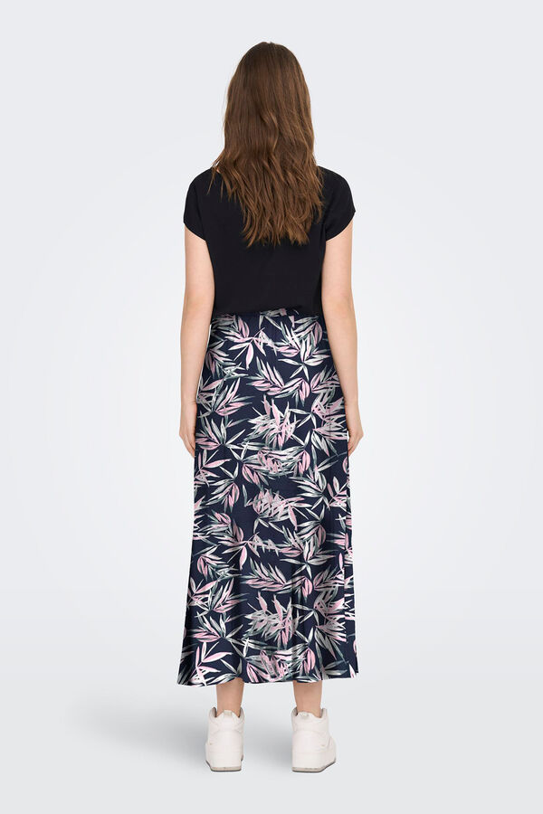Springfield Long printed skirt with elasticated waistband Siva