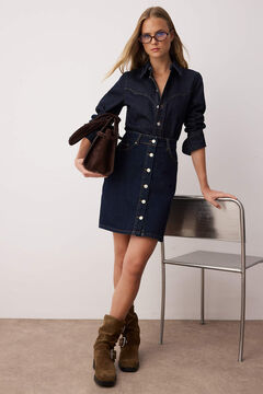 Trendyol Falda mini denim botones