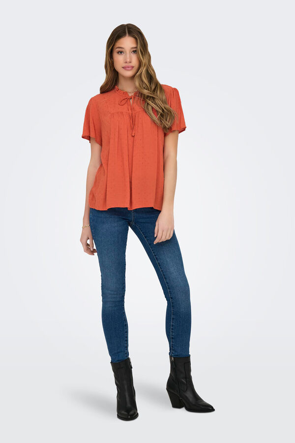 Springfield Short-sleeved blouse with tie brick