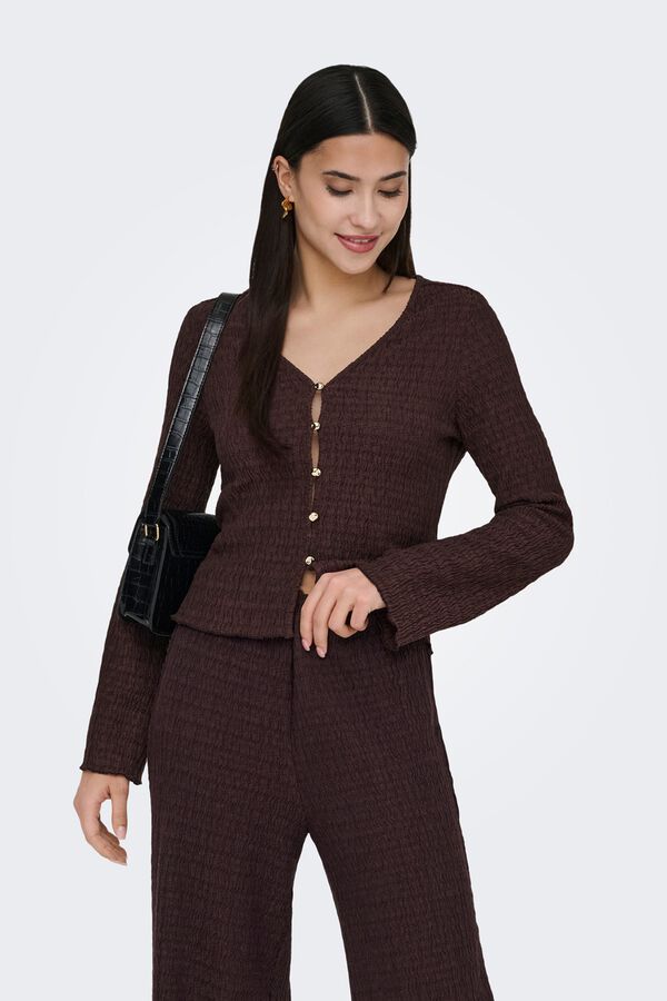 Only Strickjacke mit Struktur Nude