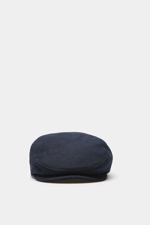 Springfield Wool blend textured flat hat bluish