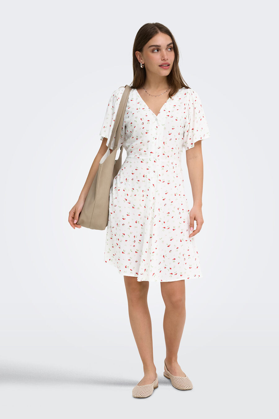 Vestido corto manga corta
