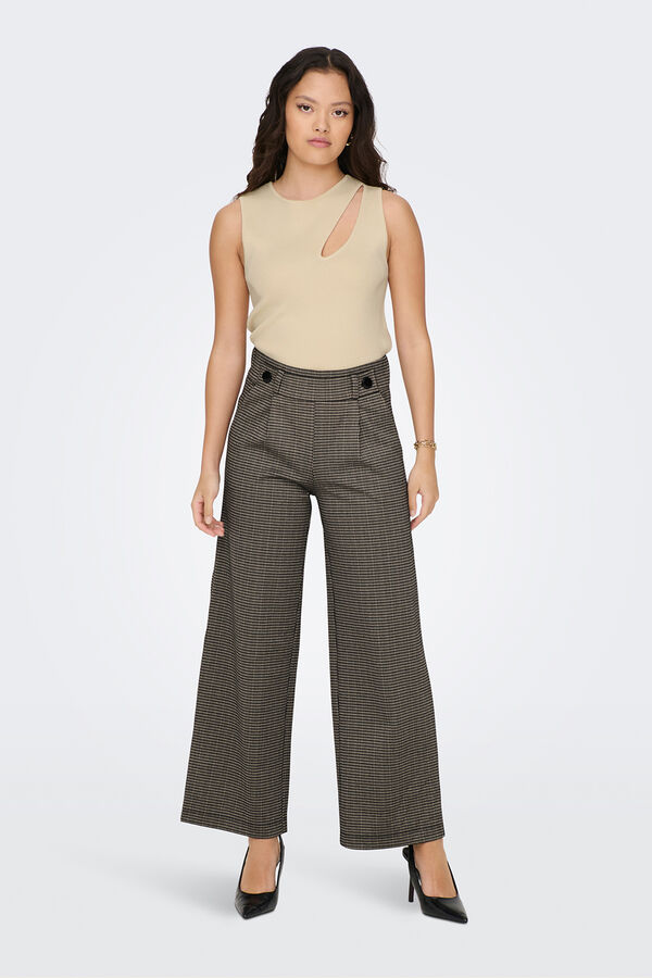 JDY Wide-leg long trouser Braon