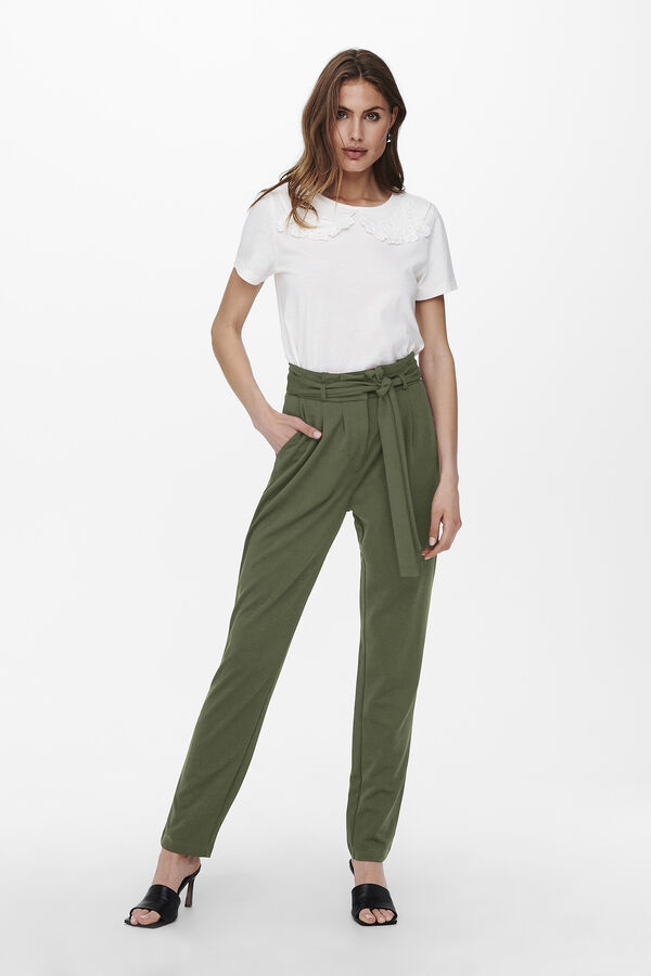 Springfield Skinny fit darted trousers with high waist dark gray